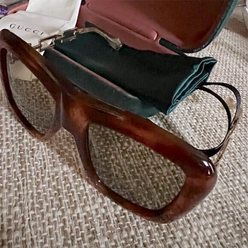 Gucci Authentic Unisex Square Frame Sunglasses Brown w/ Original Case UV400 NWT. - Picture 4 of 11